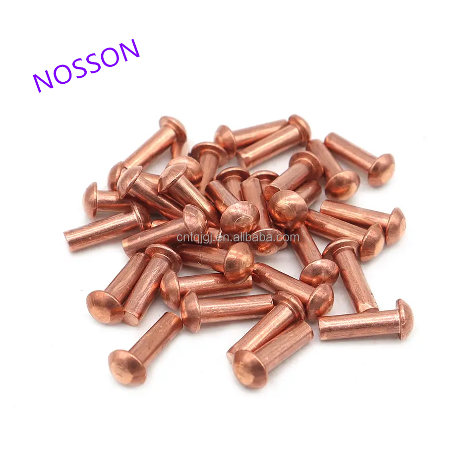 Brass M8 M10 M12 Countersunk Head Solid Rivet Bright Finish Uncoated ISO Standard for Temperature Environments