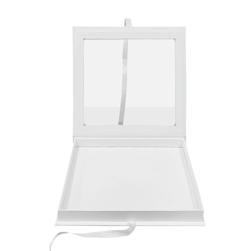 Eco-Friendly Custom Magnetic Flap Cardboard Necklace Packaging with Transparent Window