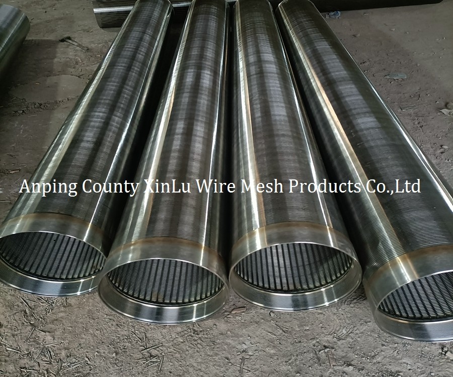 Wedge Wire Wrapped Screens Stainless Steel Water Well Pipe 76 - 500mm Diameter