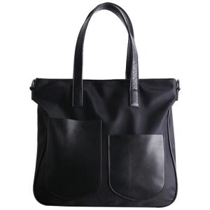 Quality ODM Women Nylon Bags Head Layer Cowhide Black Tote Purse wholesale