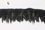 Black Coque Feather Fringe Trim With Satin Ribbon Shipping Via FedEx 4-6 Inches