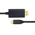 60hz Cable For Macbook USB C To Displayport 4k Black Pvc