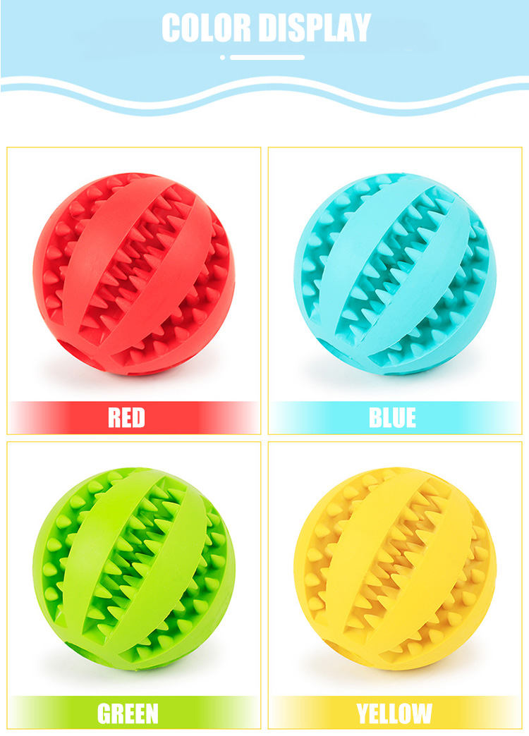Dog Chew Toy BallsPet Food Feeder Chew Tooth Cleaning Ball Durable Soft Bite Resistant