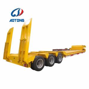 Quality Mechanical/Air Suspension Low Flatbed Truck Trailer for Heavy Duty Equipment Transport wholesale