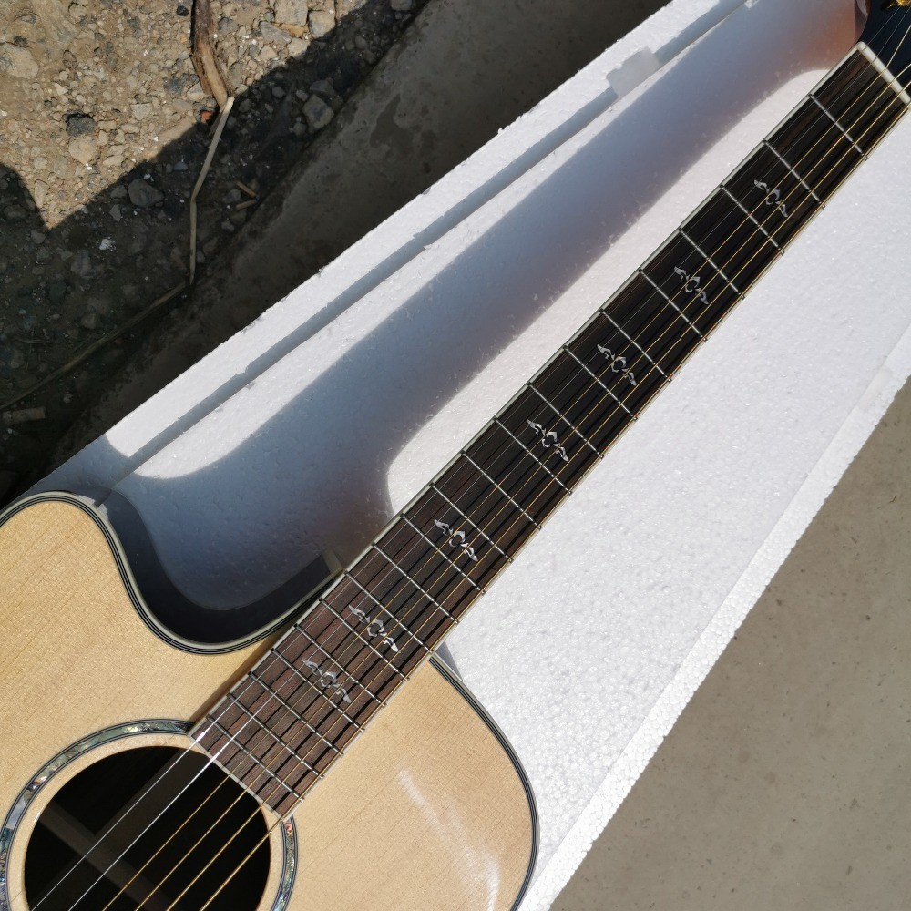 Custom Left Handed 814c Folk Acoustic Electric Guitar Natural Color