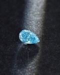 IGI Certified Fancy Vivid Blue Synthetic CVD Diamond Pear Shape 3.64ct