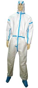 Quality Attached Hood 70gsm White Disposable Overalls 185cm wholesale