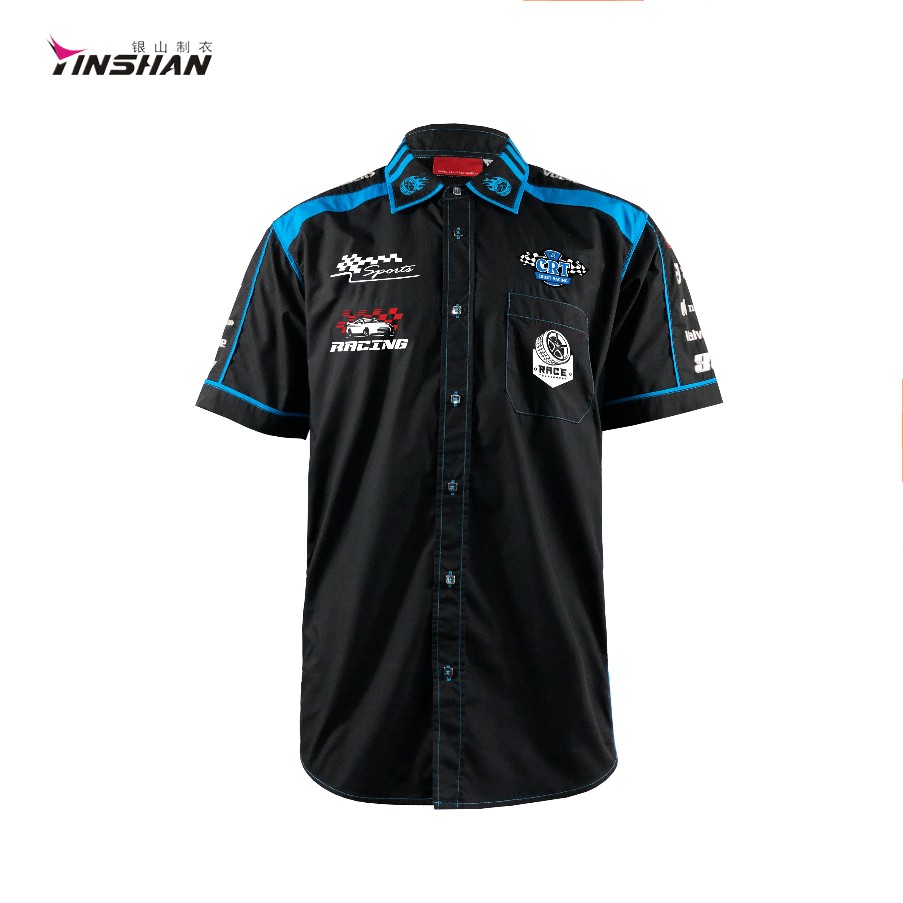 Customized Printing Methods QUICK DRY Racing Motorcycles Short Sleeve Shirt for Sports