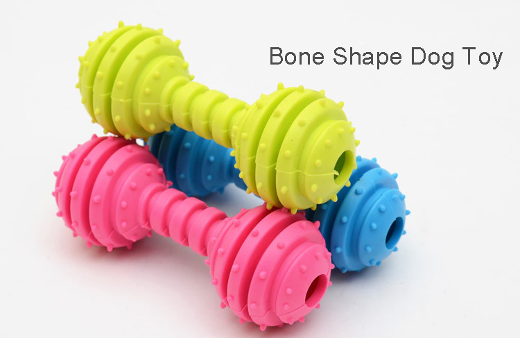 Dog Chew Toy Bone Shape TPR Pet Dog Toy Barbell Stocked for Your Furry Friend