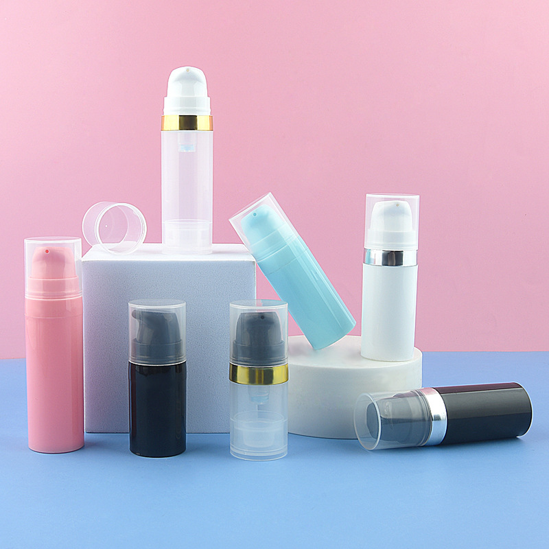 Full PP Airless Plastic Bottle 5ml 10ml 15ml 20ml 30ml 50ml Matte Black Airless Pump Bottle for Moisturizer and Serum