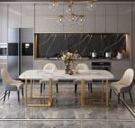 Marble Top Hotel Dining Table Fireproof