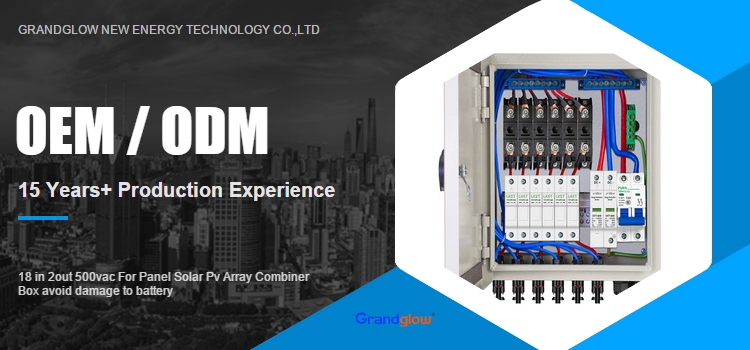 18 in 2out 500vac For Panel Solar Pv Array Combiner Box avoid damage to battery