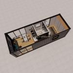 Wall 50/75/100mm Wave Sandwich Panel 20ft Beautiful Prefab Container Homes with