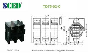 Quality Copper Conduction Board Screw Terminal Block 300V 101A 16.00mm wholesale