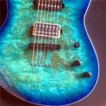 7 strings Blue electric guitar