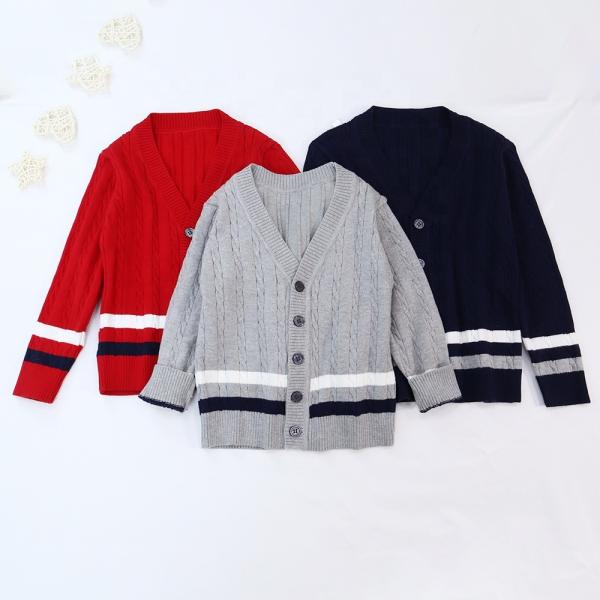 In Stock 90-150 Size Old Fall Winter Kids Toddler Cardigans Baby Boys Buttons