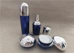 Blue Color Acrylic Lotion Dispenser , Acrylic Empty Lotion Bottles With Pump