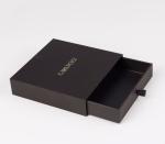 Custom Scarf Gift Box , Rigid Drawer Boxes With Black Ribbon 18cmx14cmx6cm