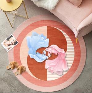 Quality Pink Cartoon Fish And Abstract Animal Pattern Carpet Living Room / Hotel Carpet wholesale