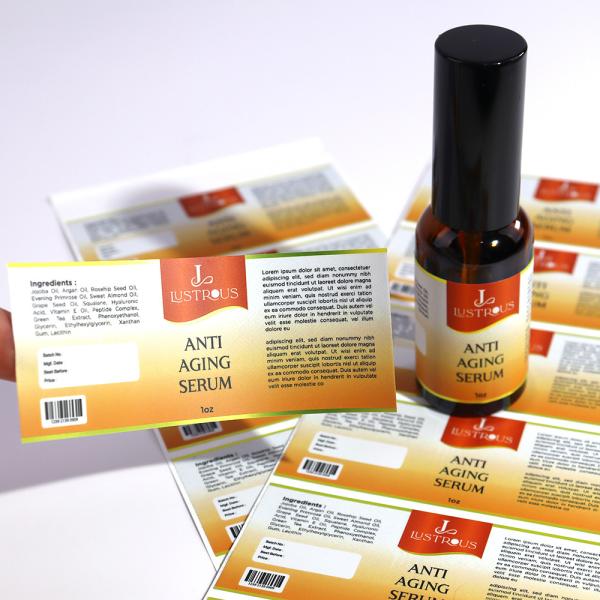 Printing Adhesive Label Sticker Transparent Logo Cosmetic Bottle Labels Clear