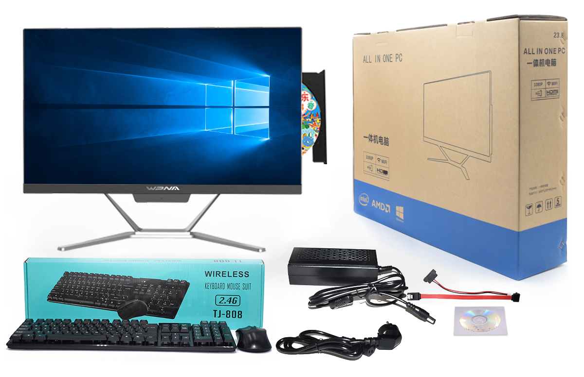 2025 21.5 All In One Pc Office Desktop Intel I3 I5 I7 3rd Gen Upgrade To 11th Gen Computer Gaming Panel Pc With Webcam