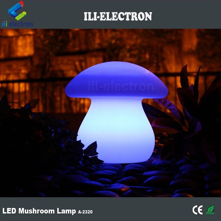 mushroom shape PE plastic illuminated light table lamp