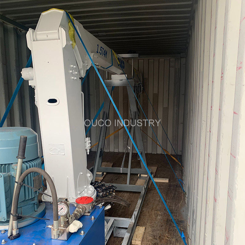 Stiff Boom Yacht Marine 1.5t 4m Offshore Pedestal Crane With Iacs Certified