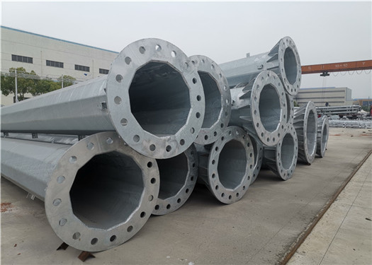 Conical Shape Q460 220kv Hot Dip Galvanized Pole For Transmission Line