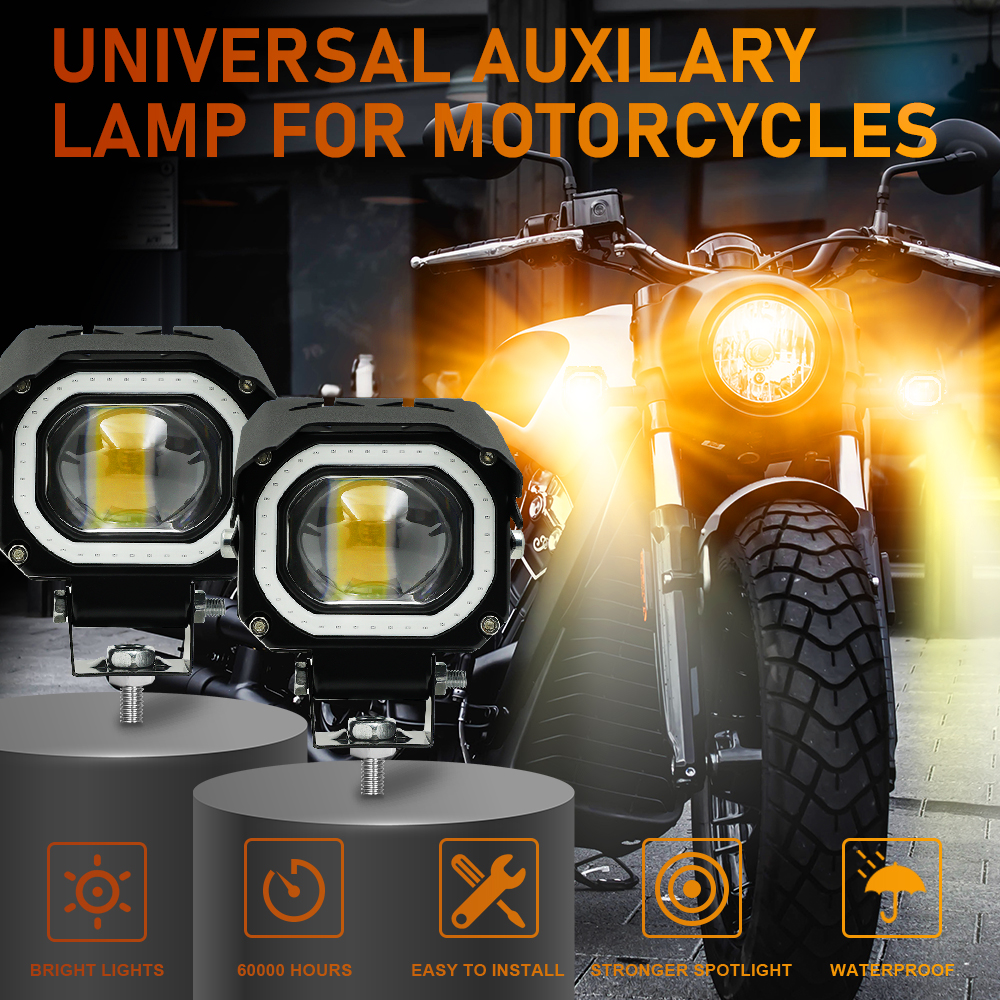 Aluminum Black Square White Yellow Color For Car Motorcycle Lights