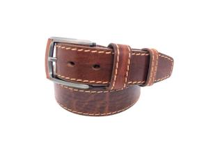 Quality 5 Oval Holes Mens Casual Leather Belt With Thick Thread And Decoration wholesale