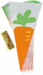 Polypropylene Plastic Party Sweet Cone Bags Disposable With Gold Twist Ties