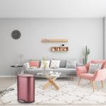 Smudge Proof 1.58 Gallon Rose Gold Trash Bin