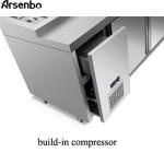 SS304 Countertop Pizza Prep Refrigerator Station 210W Antiwear