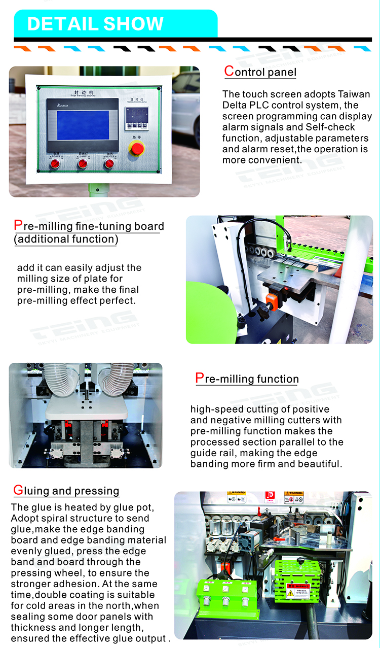 SKDT530 Woodworking Edge Bander Machine with Automatic Operation and Double Trimming