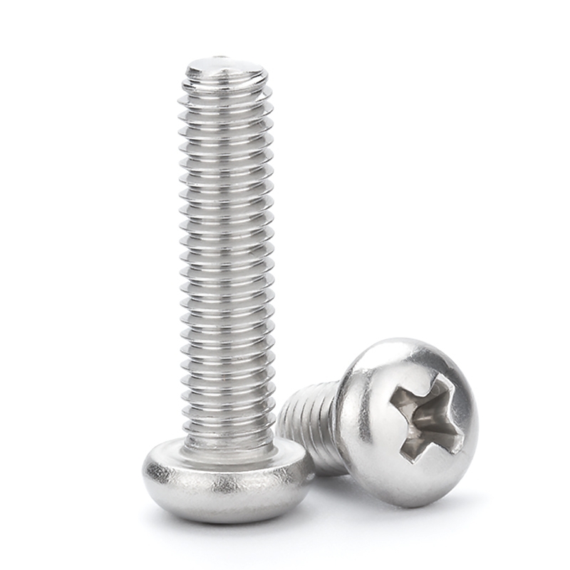 SUS304 Nut Bolt Fastener Thread Screws Round Head Tempered Stress Relieved