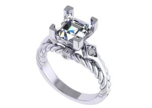 Quality Moissanite Diamond Gemstone Promise Rings 14K Gold Princess Cut wholesale