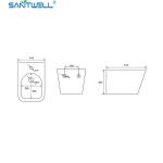 Bathroom WC pan China Suppliers White Wall Hung Bidet 490*370*300 mm size Floor