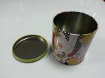 Colorful Cartoon Tea Tin Containers Cylindroid With Cover Nourishment Can
