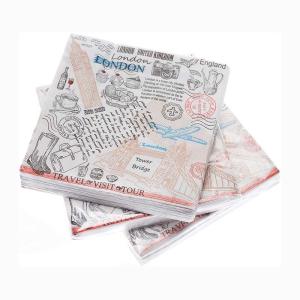 Quality 2 Ply 3 Ply Serviette Napkin Tissue , Disposable Custom Printed Cocktail Napkins wholesale