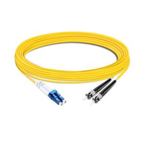 Quality 10m (33ft) Duplex OS2 Single Mode LC UPC to ST UPC PVC (OFNR) Fiber Optic Cable wholesale