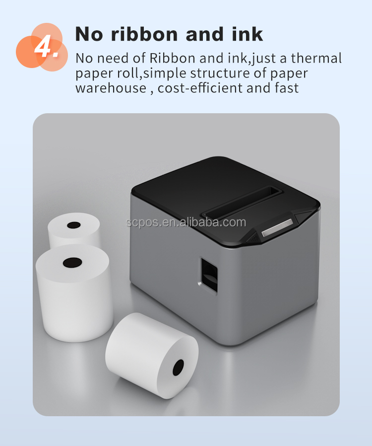 Standard Accessory 8370 80mm Thermal Receipt Printer USB LAN BT for Point of Sale System