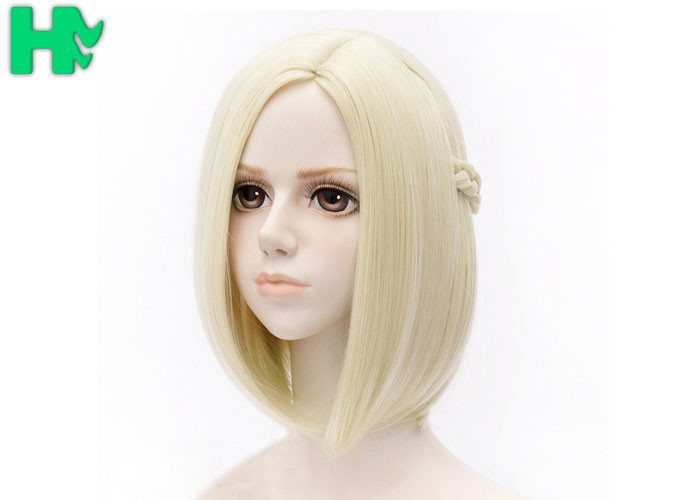 14" Kanekalon Fiber Synthetic Cosplay Wigs Natural Straight For Girls