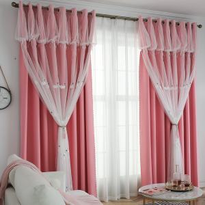 Quality 100% Polyester White Cotton Gauze Curtains Sheer Floral Embroidered Fabric wholesale