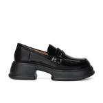 Fashion Black Flat Loafer Shoes With Heels Height 4CM
