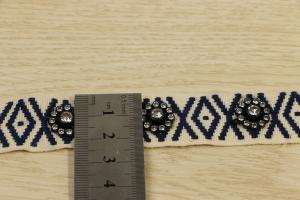 Quality Rhinestone Woven Tapes Jacquard Webbing Nonstretched For Clothes wholesale
