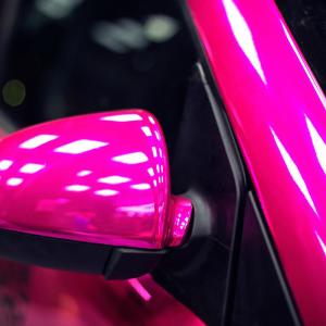 Quality 120µM Free Slideable Pink Chrome Car Wrap Film Salt Spray Resistance wholesale