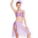 Side Cutoff Skirt Sequin Short Undermeath Top Straps Pinched at Front Centre