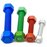 1/2" X 70 mm B7 / A194 Gr. 2h Fluorocarbon Coating Stud Bolts Nuts 2 Pcs HDG