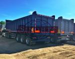 28 - 38m3 Semi Dump Trailers High Strength Steel Material Three Axle