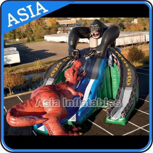 Quality Inflatable Gorilla Kongo Crazy Fight with Dinosaur Giant Slide wholesale